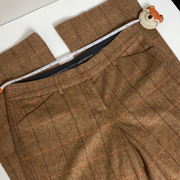 Express Design Studio Editor Windowpane Herringbone Wool Blend Pants - Picture 5 of 10